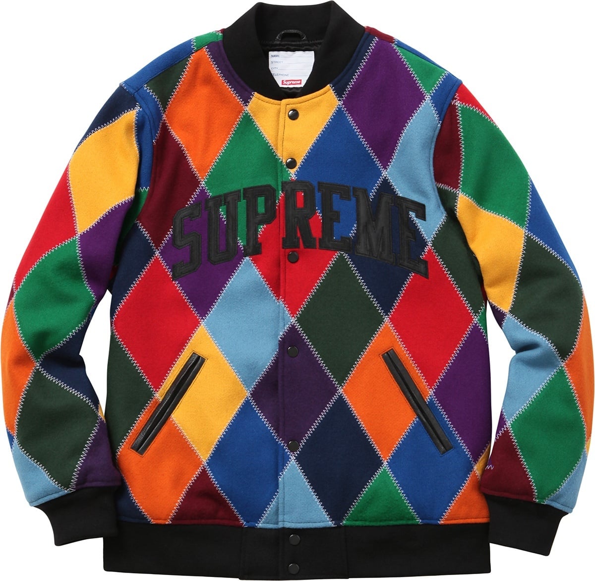 Harlequin Wool Varsity Jacket view 2